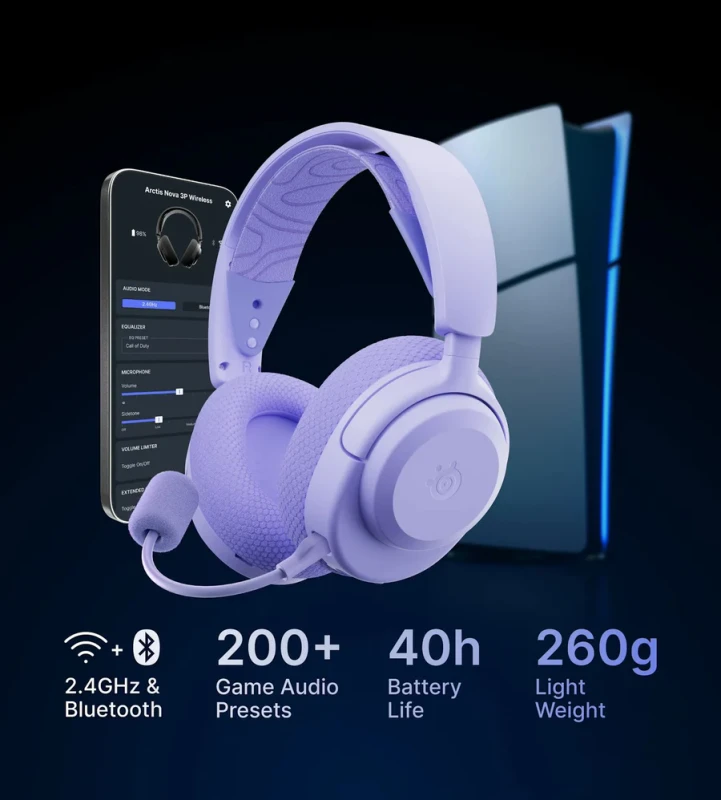 SteelSeries Arctis Nova 3P Wireless PlayStation and other platforms - Lavender - Image 5