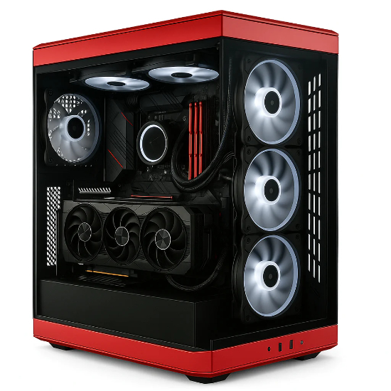 Custom Gaming PC AMD Ryzen 5 9600X, RTX 5060 Ti 16GB, RAM 16GB DDR5, 1TB NVMe SSD, Windows 11 - Red
