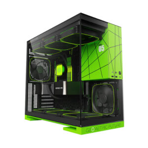 Gaming PC Intel Core i5-14400F, RTX 5060 (VRAM 8GB), 16GB DDR5 RAM, 1TB NVMe SSD, Win 11 Pro - Black & Green