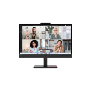 Lenovo ThinkVision T27hv-30 27" QHD VoIP USB-C Monitor USB Type-C +HDMI 2.1 + DP 1.4 + Dpout + Ethernet,Integrated Microphone Height Adjustment Pivot Stand - Raven Black, 3 yrs