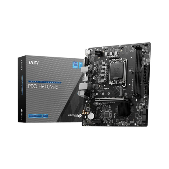 MSI PRO H610M-E Motherboard ? Intel H610, LGA 1700, DDR5, Micro-ATX