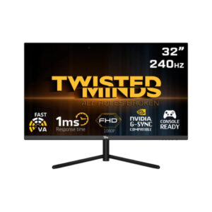 Twisted Minds TM32FHD240VA 32" FHD, 240Hz Refresh Rate, 1ms Response time, HDMI 2.1, VA Flat Gaming Monitor - Black