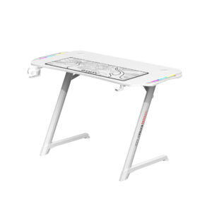 Gamax Z5-1160 Carbon Fiber Gaming Table 110*60*75cm with RGB Light & MousePad - White