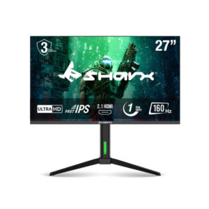 SHARX Gaming Monitor 27", UHD (3840 x 2160) 160hz Refresh Rate, 0.3ms, Fast IPS, UHD, 2.1HDMI, Adjustable Stand, RGB Backlight, Free Sync, G-Sync Compatible Model 27U160I