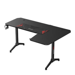 Gamax HY-R Gaming Table (L-Shaped) 160*100*75cm with Mousepad Right - Black ( Installation not included )z