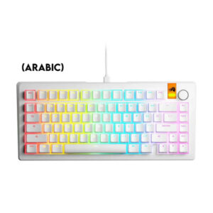 Glorious GMMK 3 HE 75% Prebuilt Wired Mechanical Gaming Keyboard Arabic - White