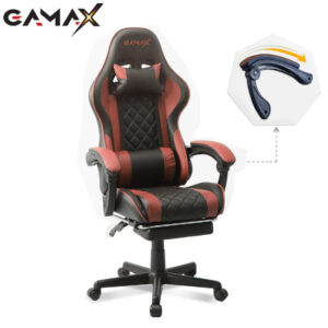 Gamax Gaming Chair Model 1-LT001L with Linkage Function Armrest & Retactable Footrest ( Installation not included ) - Red