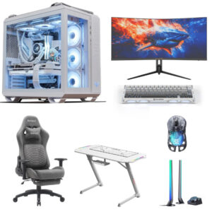 Gaming PC Bundle AMD Ryzen 7 9800X3D + RTX 5070 Ti Epic Performance Set - White