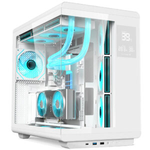 Acer U600W ATX Computer Case with 7 pre-installed 120mm ARGB fans - White