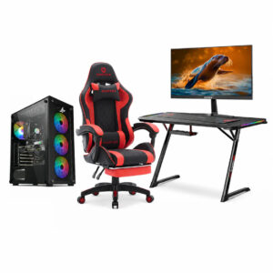 Custom Gaming PC Bundle Intel Core i5-14400F, RTX 5060 Ti 8GB, DDR5 16GB RAM, 1TB NVMe SSD, Windows 11 Pro, With Monitor 24" FHD, 240Hz, 0.5ms, Oartex Chair & Gamax Table