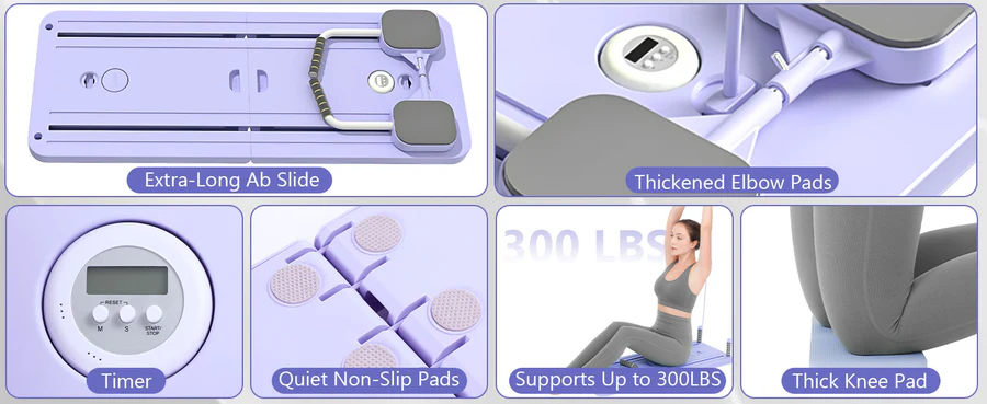 Black Bull 5 in 1 Multi-Purpose Foldable Pilates Reformer Board for Home Workout UMSB110 - Image 2