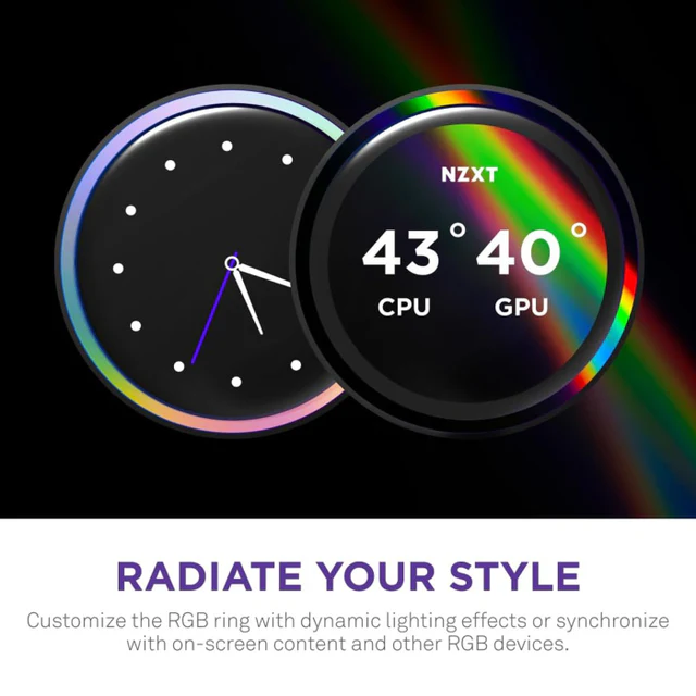 NZXT Kraken Elite 240 RGB 240mm AIO With 2.72 IPS LCD Liquid Cooler - Black - Image 3