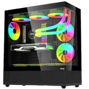 Acer Gadget Gaming PC Case ATX With Front Tempered Glass Model V930B Black