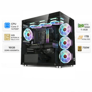 Custom Gaming PC Intel Core i7-14700F, RTX 5060 Ti 8GB, 16GB DDR5, 1TB NVMe, Windows 11 Pro