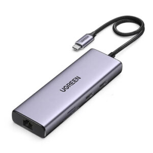 UGREEN USB-C to 2?USB 3.0+1?USB 2.0+2?HDMI 4K60Hz+RJ45(1000M)+SD+TF+PD (CM490 90119)
