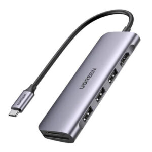 UGREEN USB-C to 3 Ports USB3.0-A Hub + HDMI + TF/SD - Space Gray CM195 70410