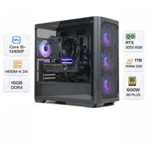 Gaming PC Intel Core i5-12400F, RTX 3050, 16GB RAM DDR4