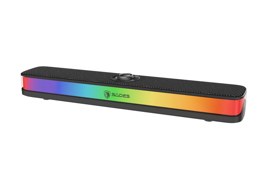 Sades Posevolt SA-SP01-B compact Desktop Soundbar with 6 RGB Modes - Black - Image 4