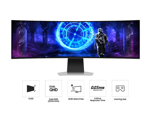 Samsung Odyssey QD-OLED G9 model G95SD LS49DG952SMXUE, 49" Dual QHD, 240Hz Refresh rate, 0.03ms Response time, HDMI 2.1, G-Sync Compatible Curved Gaming Monitor - Image 3