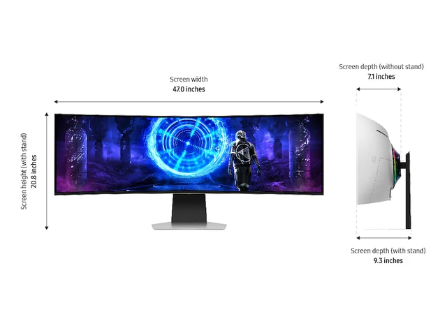 Samsung Odyssey QD-OLED G9 model G95SD LS49DG952SMXUE, 49" Dual QHD, 240Hz Refresh rate, 0.03ms Response time, HDMI 2.1, G-Sync Compatible Curved Gaming Monitor - Image 6