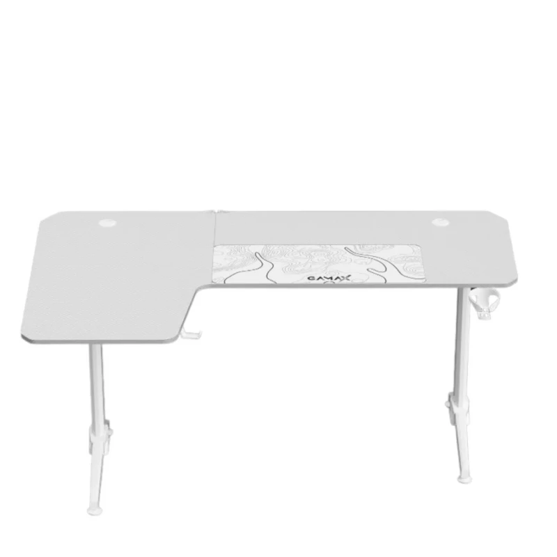 Gamax HY-L Gaming Table (L-Shaped) 160*100*75cm with Mousepad Left - White ( Installation not included ) - Image 2