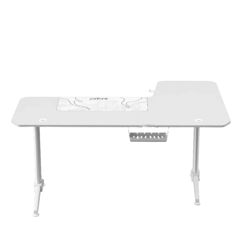 Gamax HY-L Gaming Table (L-Shaped) 160*100*75cm with Mousepad Left - White ( Installation not included ) - Image 3