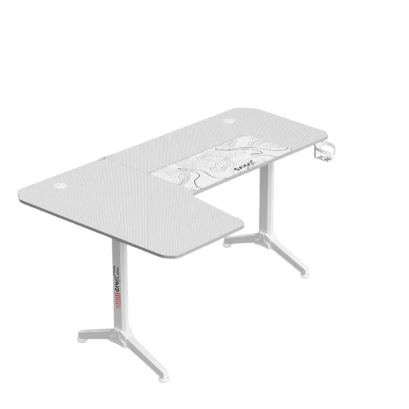 Gamax HY-L Gaming Table (L-Shaped) 160*100*75cm with Mousepad Left - White ( Installation not included ) - Image 4