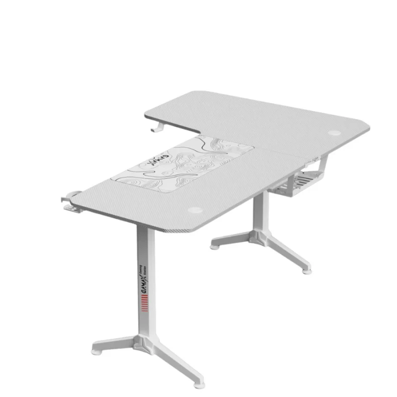 Gamax HY-L Gaming Table (L-Shaped) 160*100*75cm with Mousepad Left - White ( Installation not included ) - Image 5