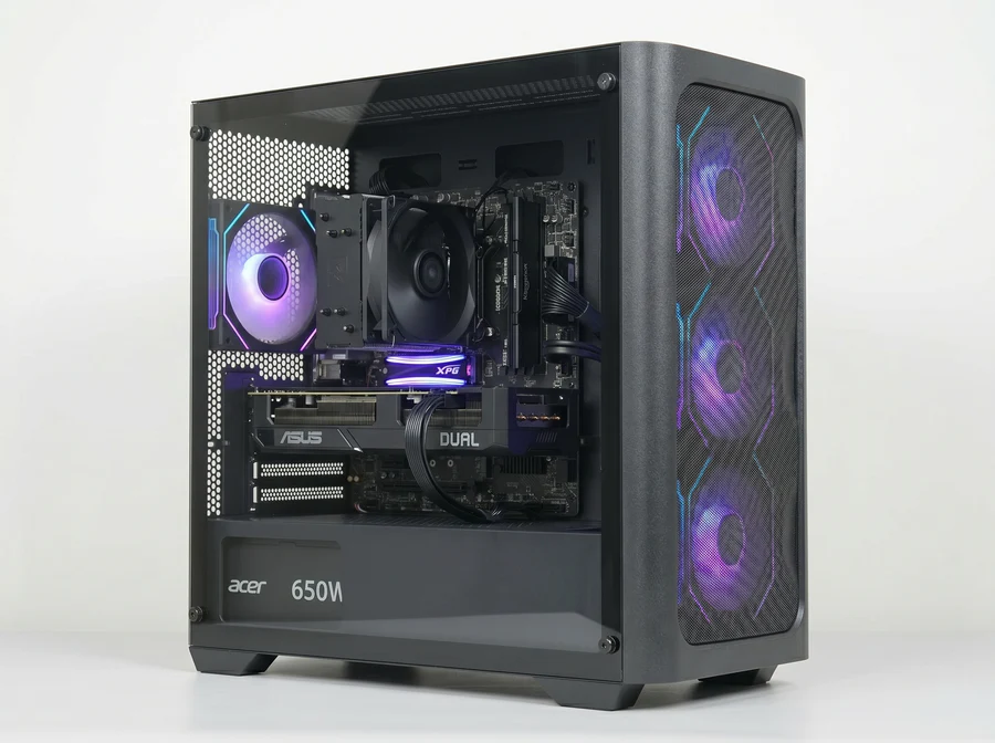 Custom Gaming PC Intel Core i5-12400F, RTX 5060 8GB, 16GB RAM DDR4, 500GB, Windows 11 Pro - Black - Image 2