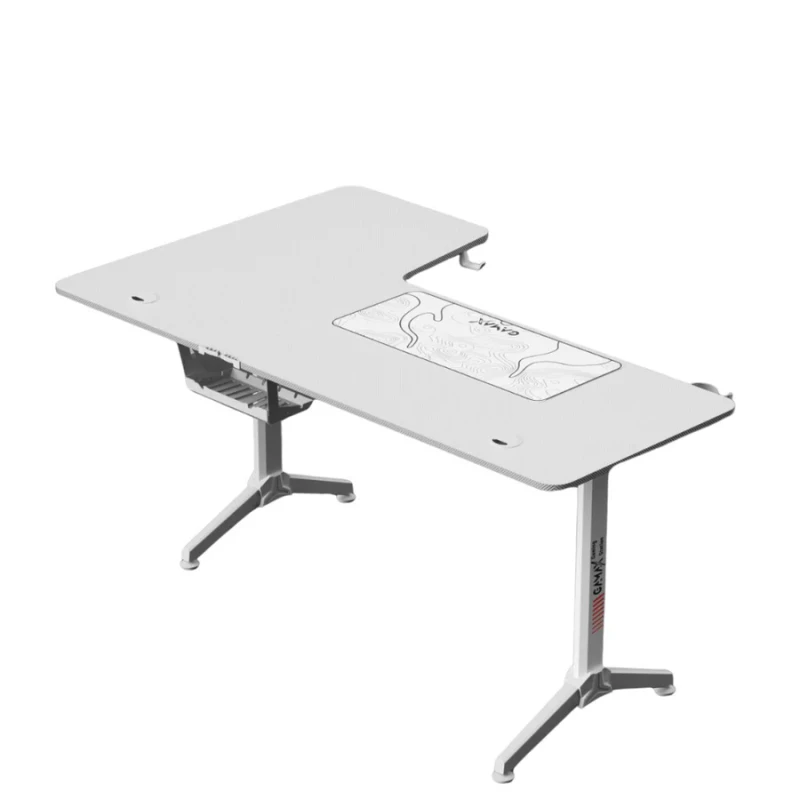 Gamax HY-R Gaming Table (L-Shaped) 160*100*75cm with Mousepad Right - White ( Installation not included ) - Image 2