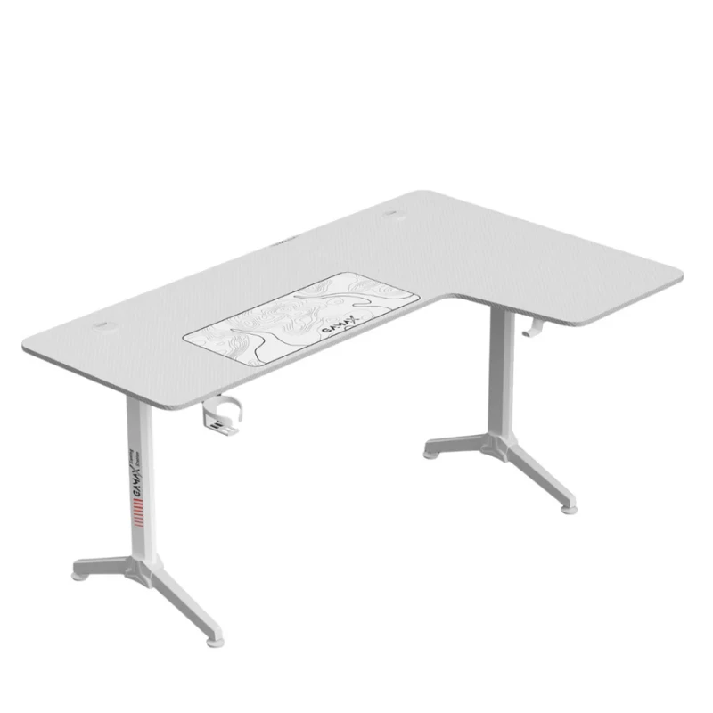 Gamax HY-R Gaming Table (L-Shaped) 160*100*75cm with Mousepad Right - White ( Installation not included ) - Image 5