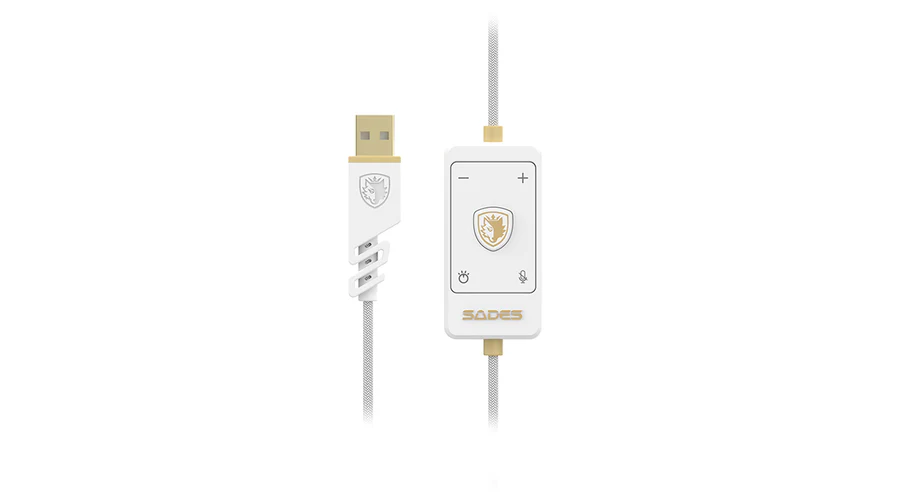Sades Spectre SA-915W Virtual 7.1 Surround Sound USB Gaming Headset - White - Image 4