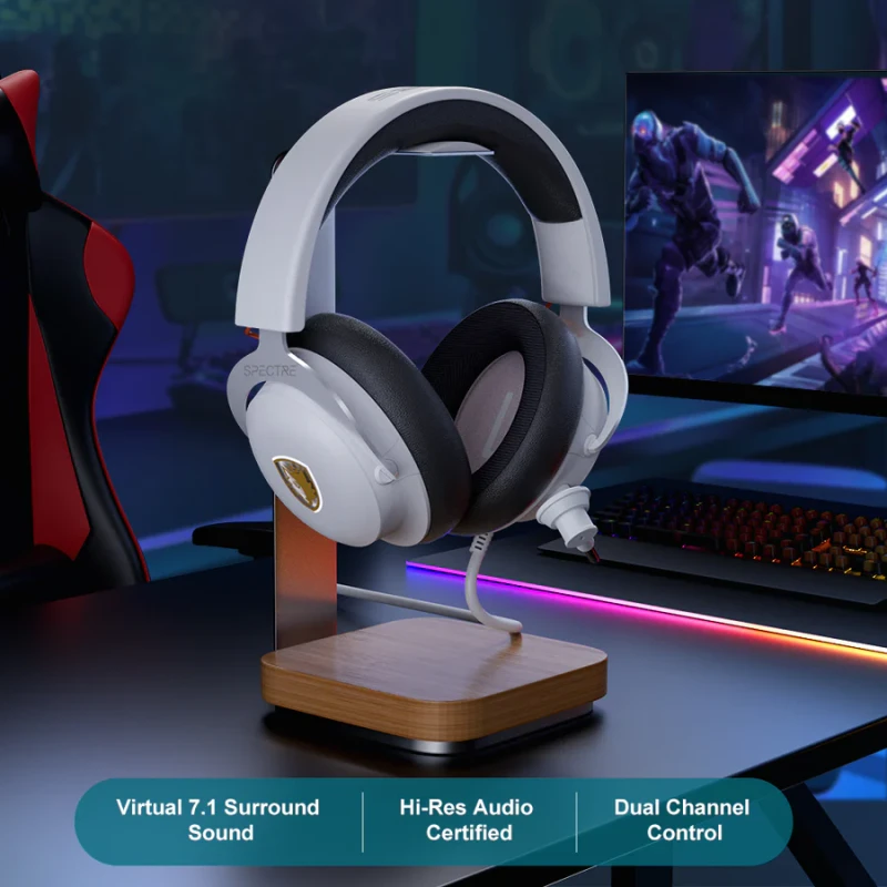 Sades Spectre SA-915W Virtual 7.1 Surround Sound USB Gaming Headset - White - Image 6