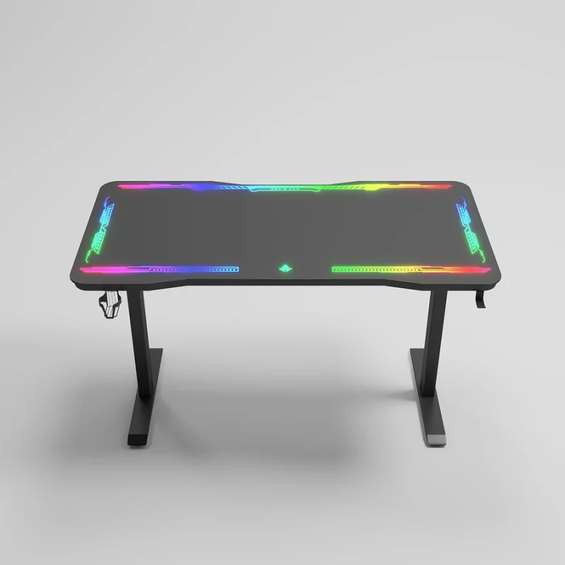 Gamax P206 Tempered Glass Surface Gaming Table 120*60*74 cm with Mousepad & Full RGB - Black (Installation Not Included) - Image 3