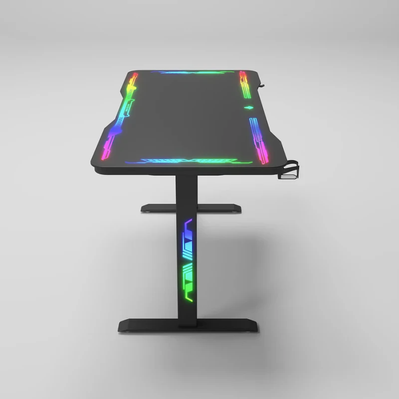 Gamax P206 Tempered Glass Surface Gaming Table 120*60*74 cm with Mousepad & Full RGB - Black (Installation Not Included) - Image 5