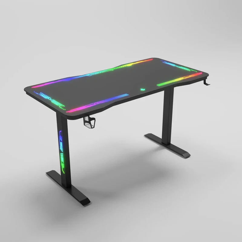 Gamax P206 Tempered Glass Surface Gaming Table 120*60*74 cm with Mousepad & Full RGB - Black (Installation Not Included) - Image 9