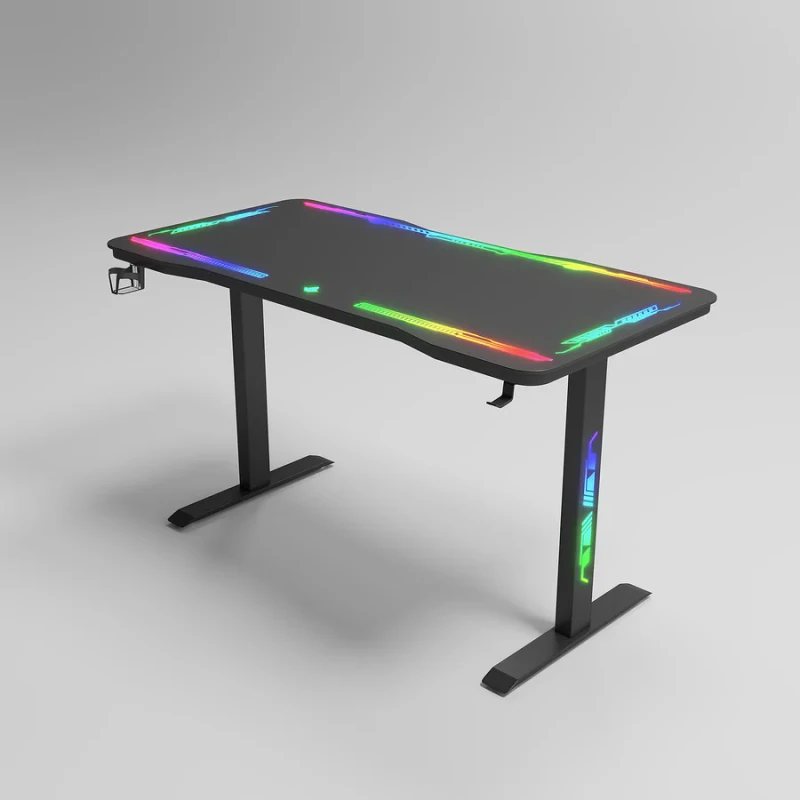 Gamax P206 Tempered Glass Surface Gaming Table 120*60*74 cm with Mousepad & Full RGB - Black (Installation Not Included) - Image 11