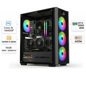 Custom Gaming PC Intel Core i5-14400F, RTX 5060 8GB, RAM 16GB DDR4, 1TB, Windows 11 Pro