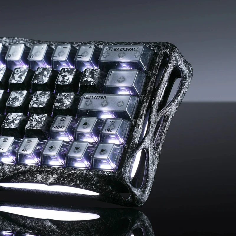 GravaStar Mercury V60 Pro 60% Hall Effect Magnetic Switch Gaming Keyboard Special Edition - Cyber Frost Black - Image 5