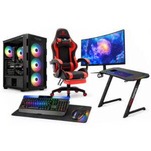 Custom Gaming PC Bundle Intel Core i5-14400F, RTX 5060 8GB, 16GB DDR5 6400MHz, 500GB SSD, with Sades 24" FHD Curved Monitor & Sades Battle Ram Gaming Combo