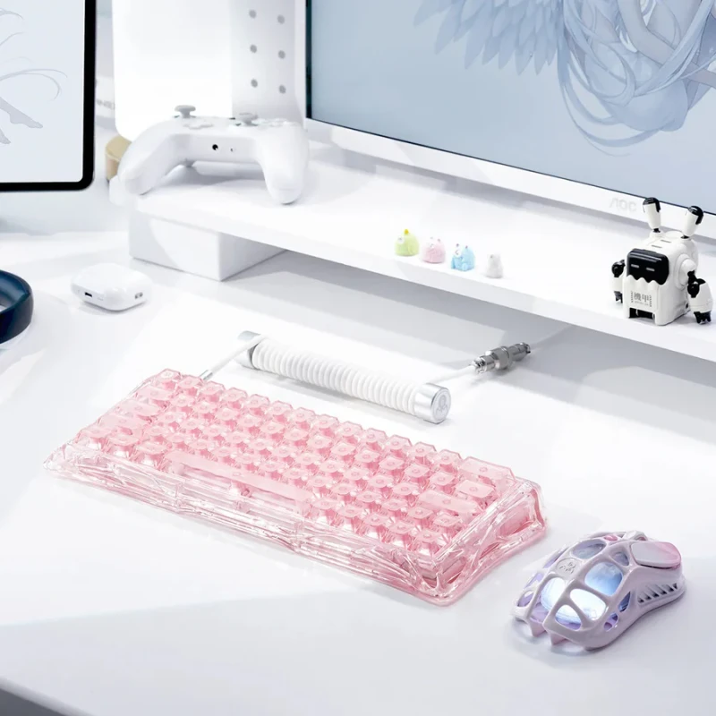 GravaStar Mercury V60 60% Hall Effect Magnetic Switch Gaming Keyboard - Crystal Rose - Image 4