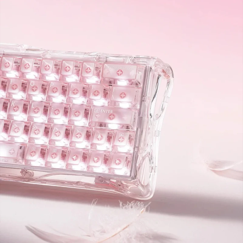 GravaStar Mercury V60 60% Hall Effect Magnetic Switch Gaming Keyboard - Crystal Rose - Image 8