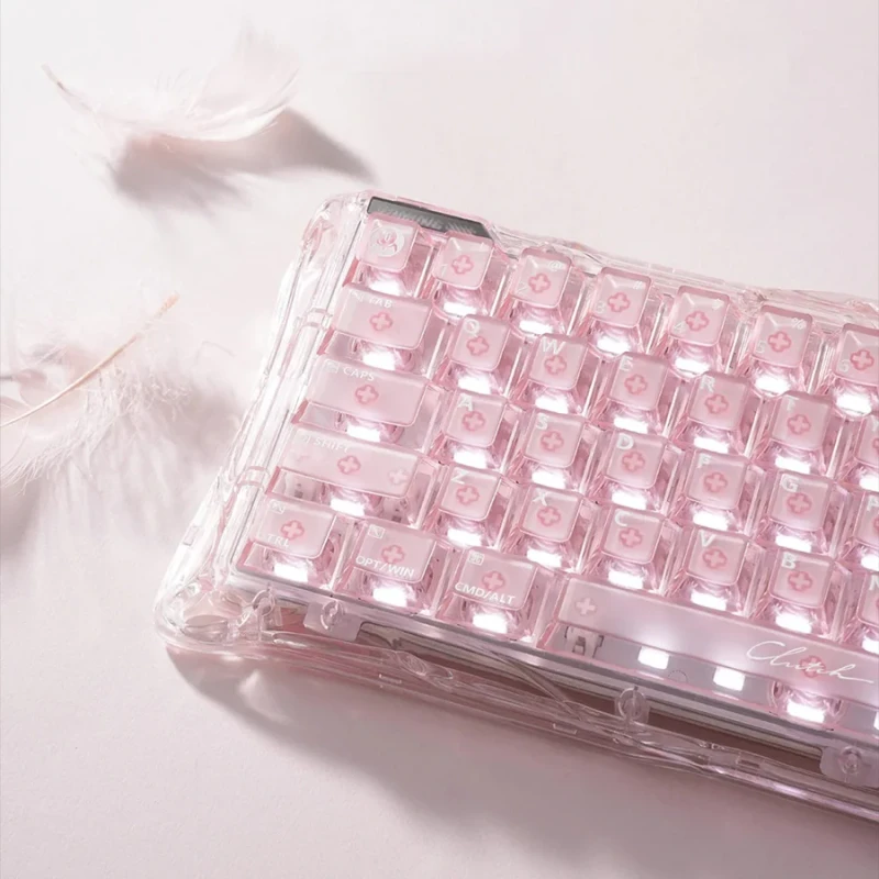 GravaStar Mercury V60 60% Hall Effect Magnetic Switch Gaming Keyboard - Crystal Rose - Image 9