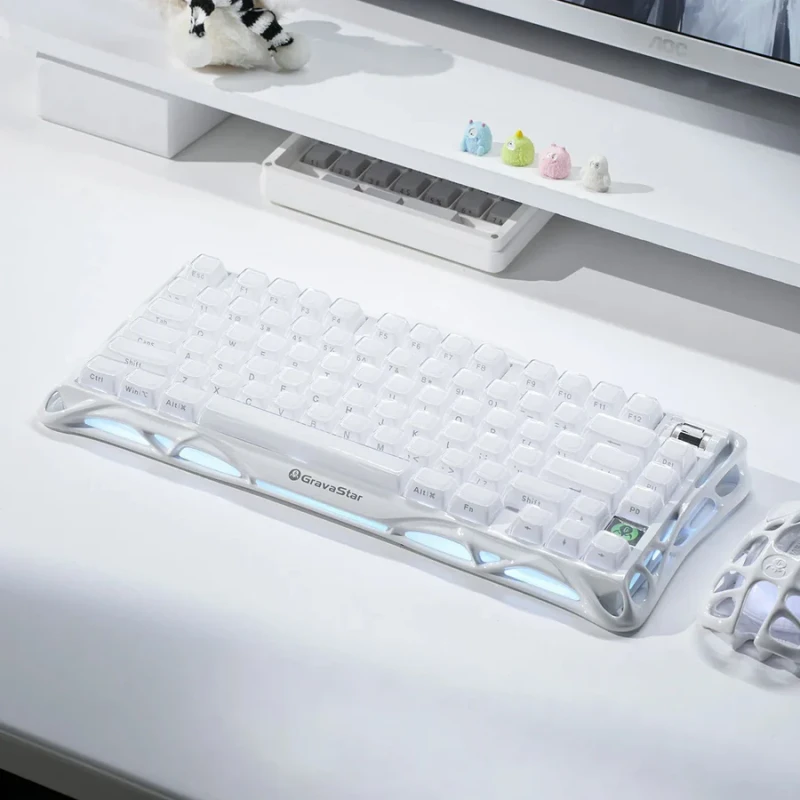GravaStar Mercury K1 75% Wireless Mechanical Gaming Keyboard Special Edition - White - Image 2