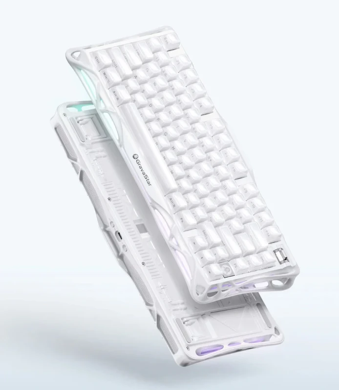 GravaStar Mercury K1 75% Wireless Mechanical Gaming Keyboard Special Edition - White - Image 3