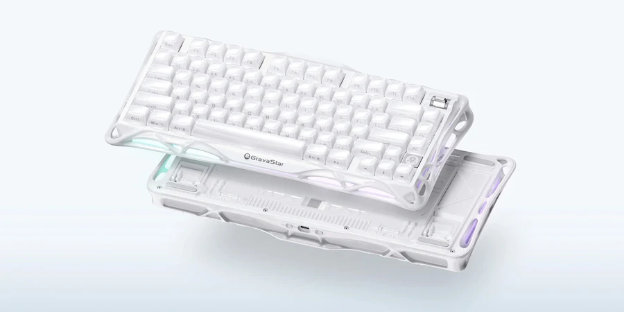 GravaStar Mercury K1 75% Wireless Mechanical Gaming Keyboard Special Edition - White - Image 4