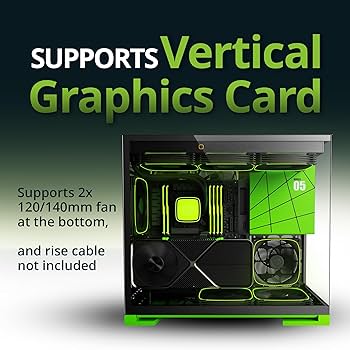 Custom Gaming PC Intel Core Ultra 7 265K, Asus RX 9060 XT 16GB, 16GB DDR5, 1TB NVMe, Windows 11 Pro - Black Green - Image 3