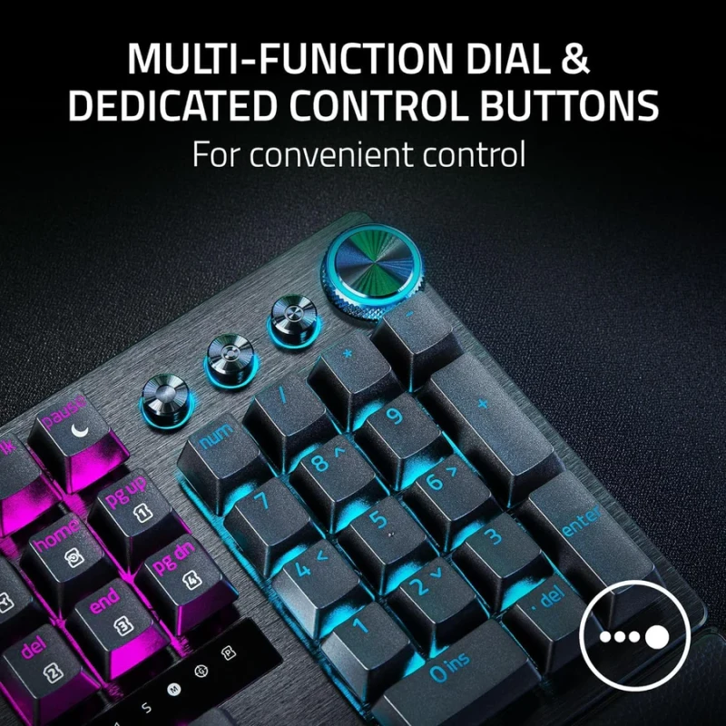 Razer Huntsman V3 Pro Full Keyboard Wired Gaming Keyboard with Analog Optical Switches GEN?2 US Layout - Black RZ03-04970100-R3M1 - Image 3