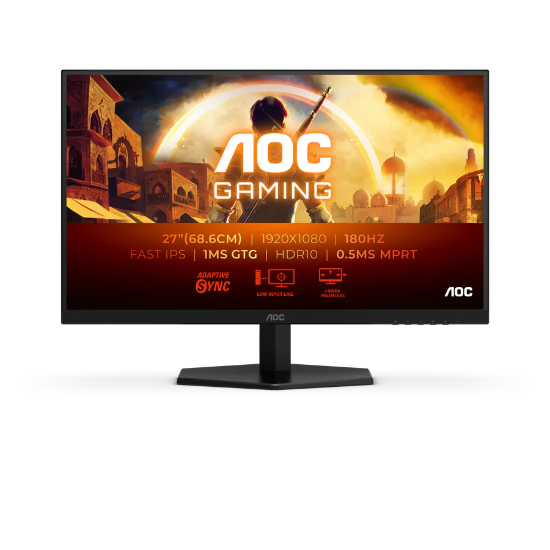 AOC 27G42E 27" FHD(1920 x 1080), 180Hz Refresh Rate, 0.5ms Response Time, IPS Flat Gaming Monitor - Black