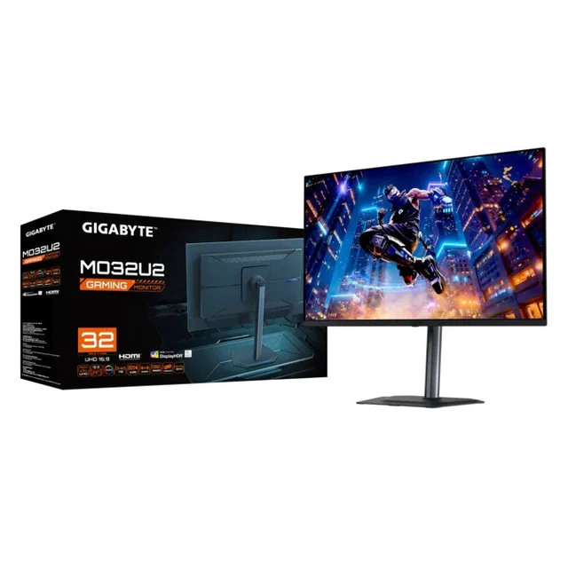 GIGABYTE MO32U2 32" UHD(3840 x 2160), 240Hz Refresh Rate, 0.03ms Response Time, HDMI 2.1, QD-OLED Flat Gaming Monitor - Black - Image 4
